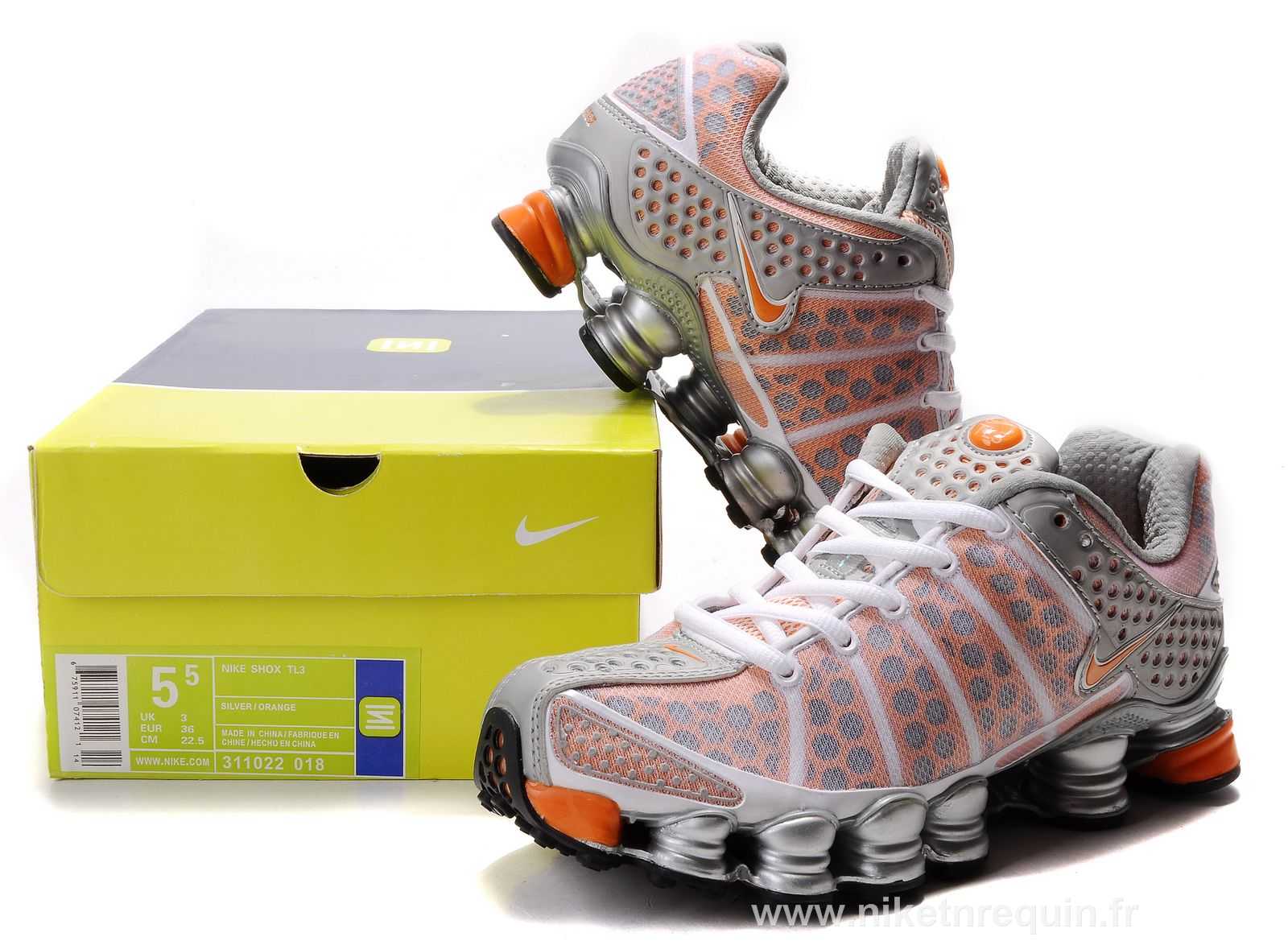 femmes orange et argentee Nike Shox TL3 (3).JPG